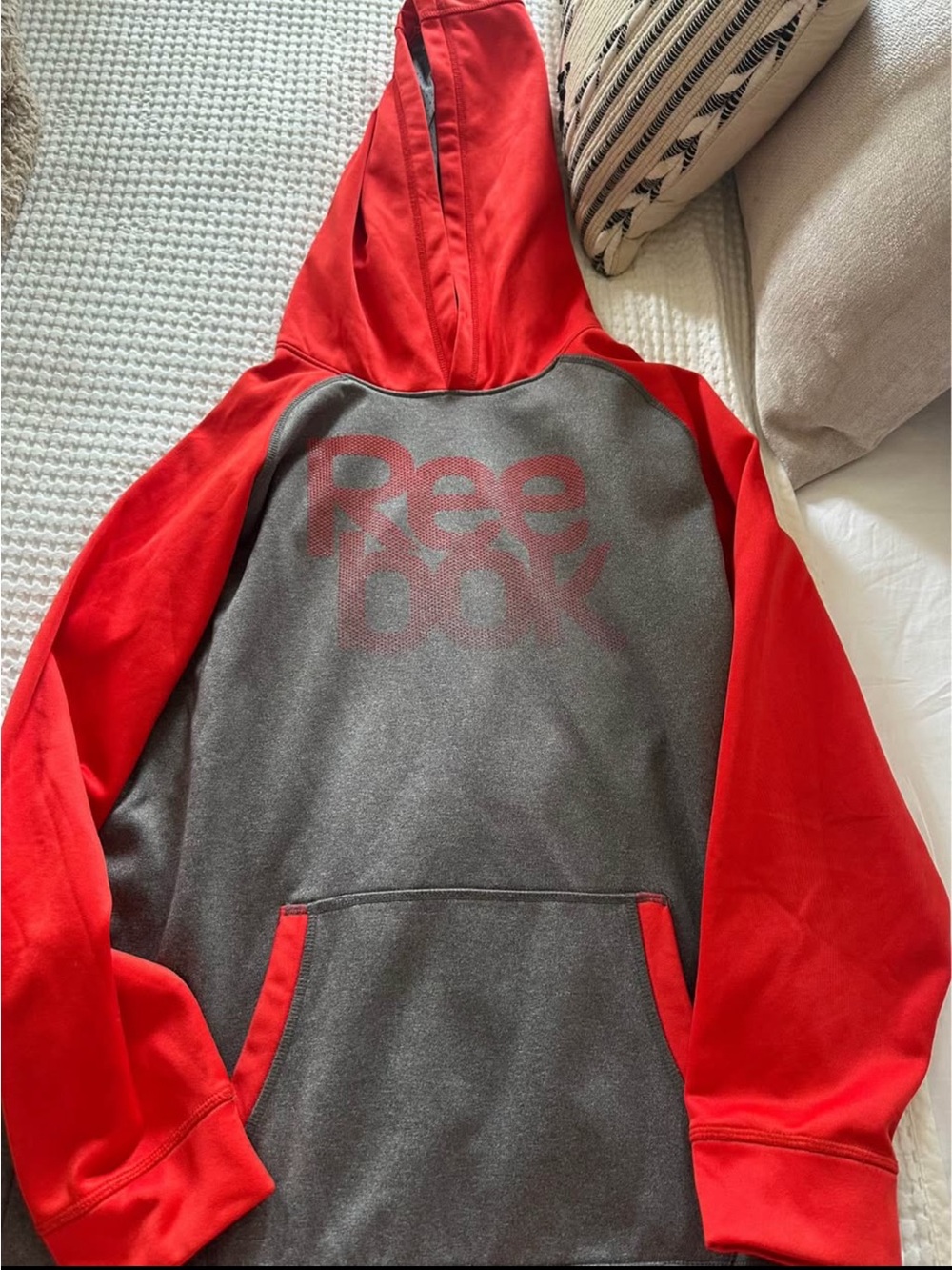 Reebok Red & Gray Boys' Logo Pullover Hoodie